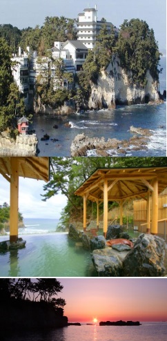 ホテル大観荘・露天風呂・日の出242x494